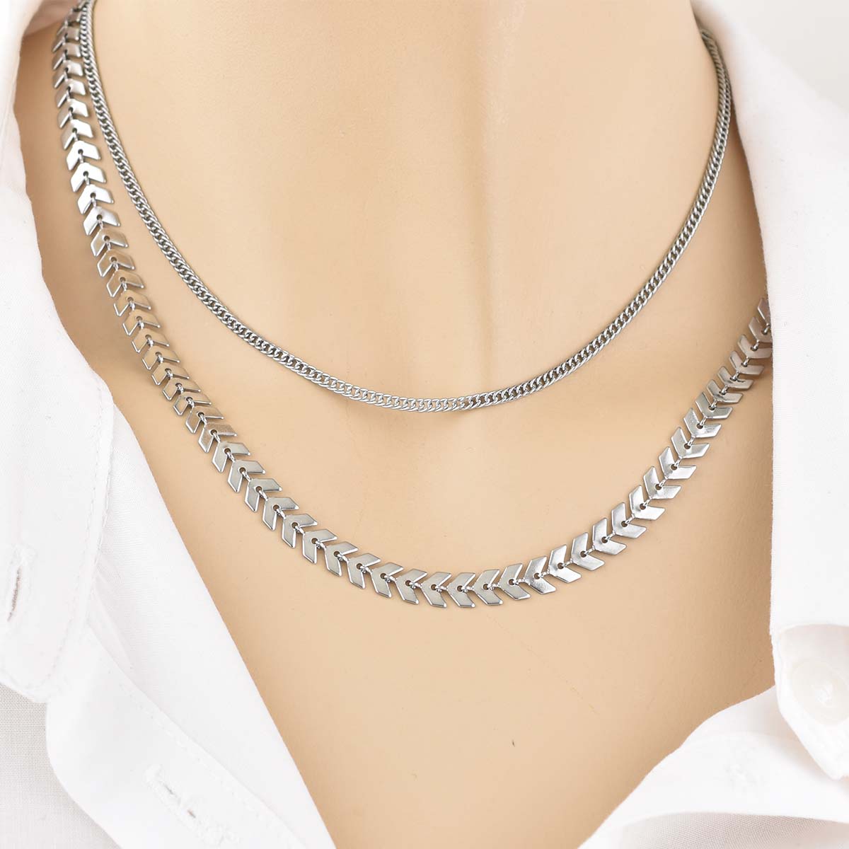 Pakora Chain Silver 3MM Αλυσίδα λαιμού από ανοξείδωτο ατσάλι 316L